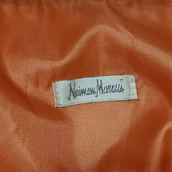 Neiman Marcus Orange Crocodile Embossed Leather Tote Bag - Picture 4 of 10